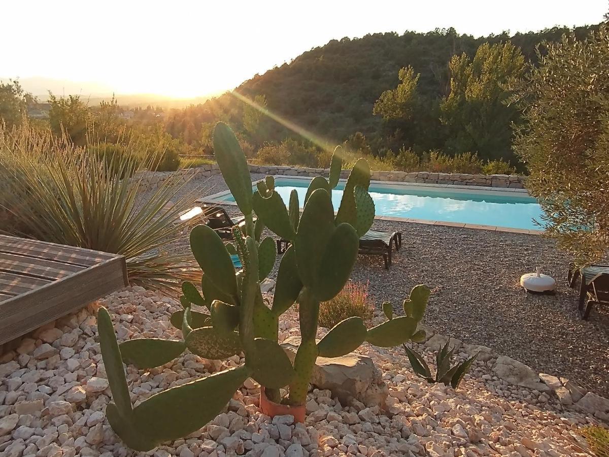 Les Agaves Piscine Panoramique Vue Exceptionnelle Grospierres Exterior foto