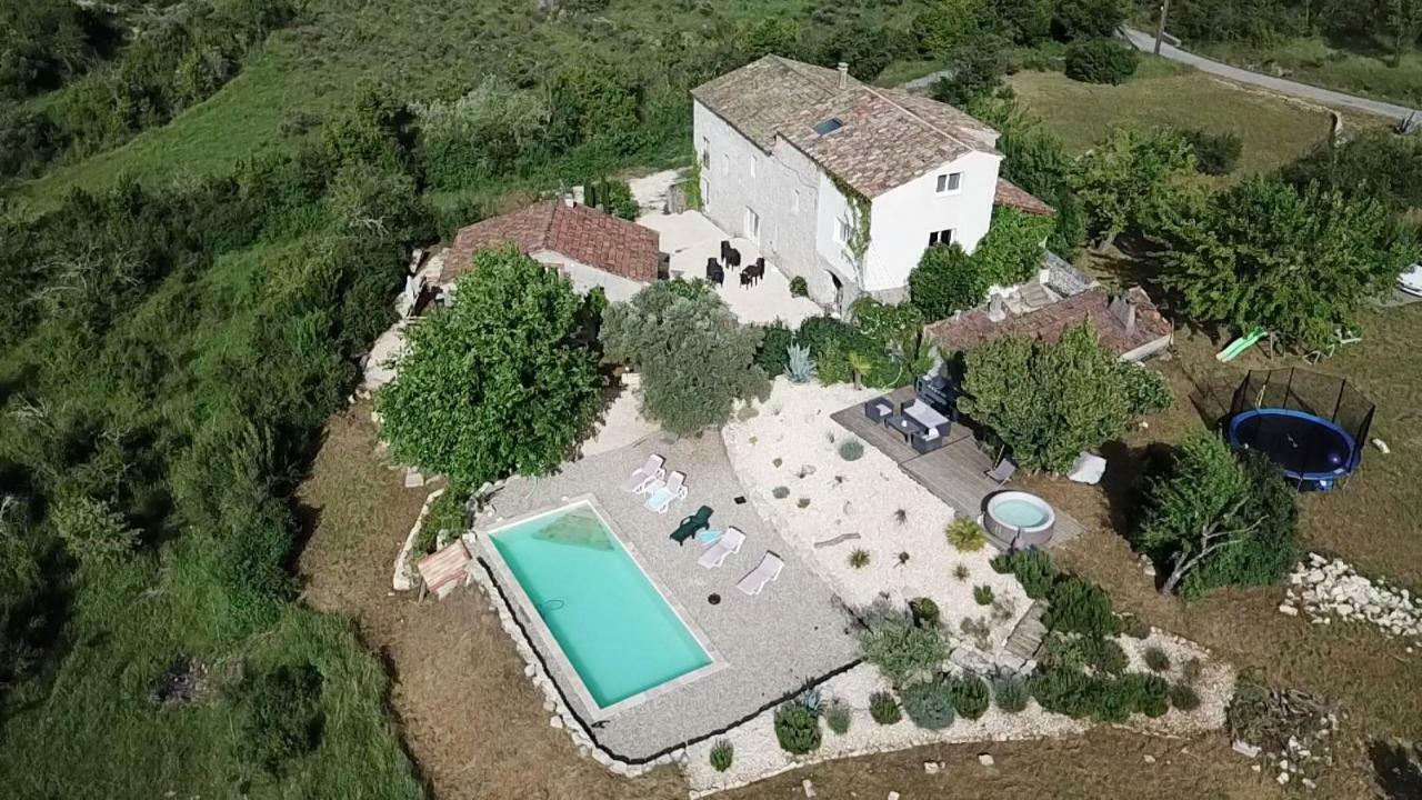 Les Agaves Piscine Panoramique Vue Exceptionnelle Grospierres Exterior foto